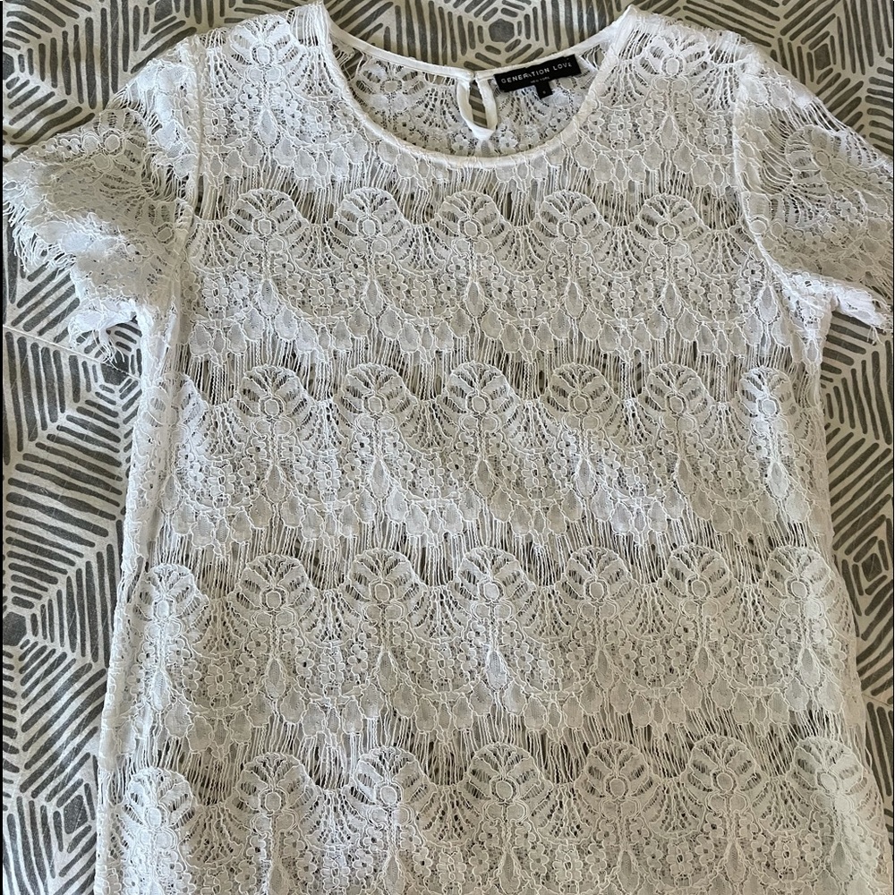 Generation love white lace top